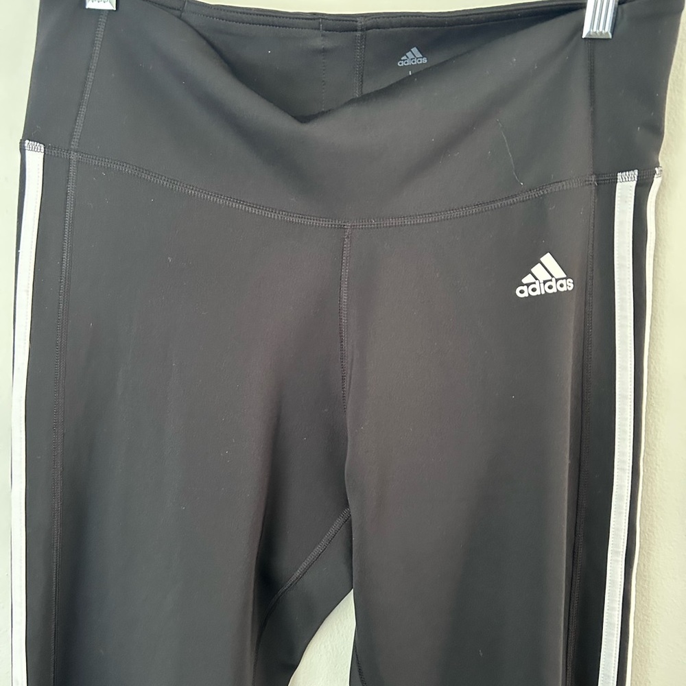 adidas Black Leggings with White Stripes - Picture 4 of 8